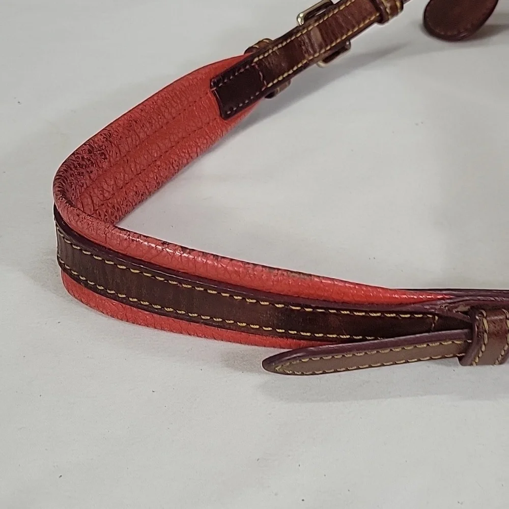 Vintage Dooney & Bourke Red Pebble Leather Drawstring Shoulder Bag